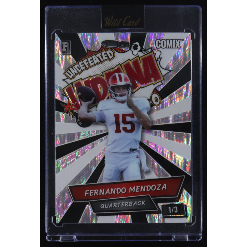 Fernando Mendoza 2025 Wild Card Comix Undefeated Indiana Shock Black and White #ACBL-FM04 #1/3 RC at PristineAuction.com