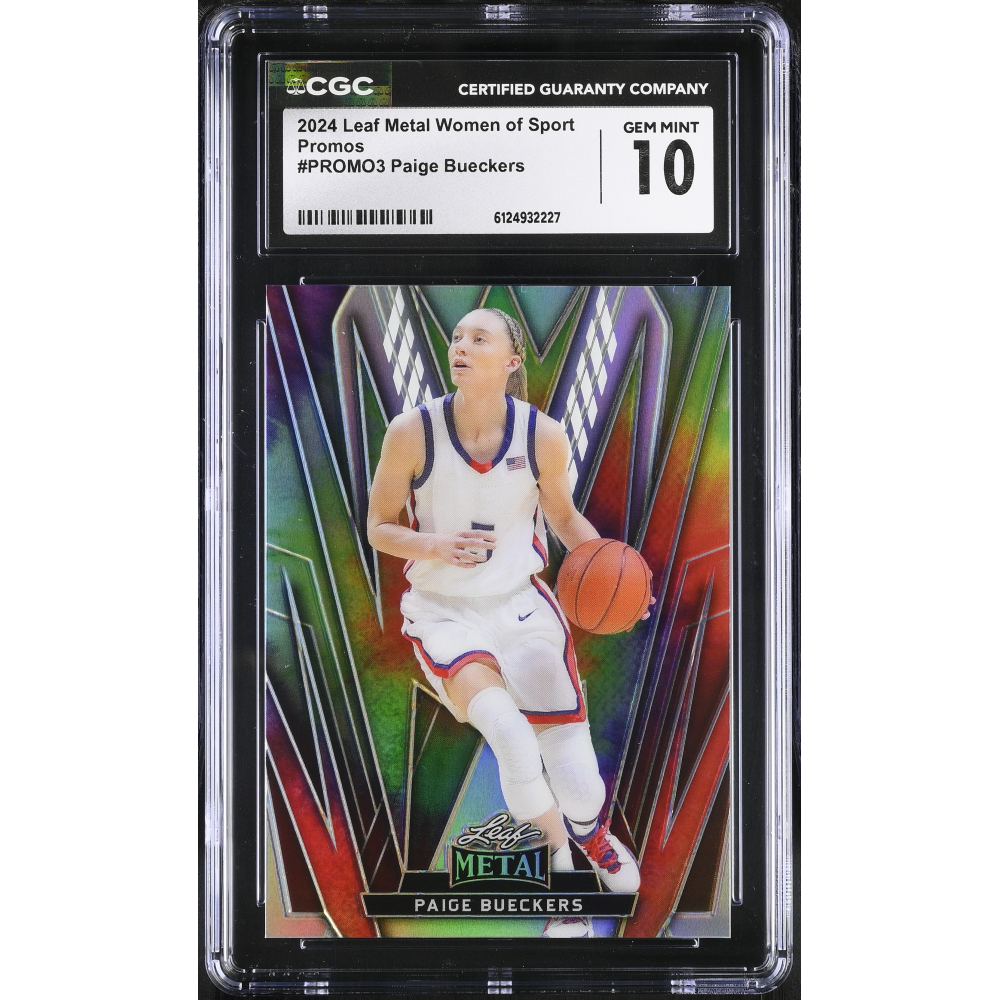 Paige Bueckers 2024 Leaf Metal Women Of Sport Promos Tie Die Prismatic #PROMO3 RC (CGC 10) at PristineAuction.com