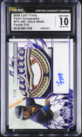 Jesus Made 2024 Leaf Trinity Patch Autographs Purple Foil #PAJM1 #1/10 RC (CGC 10 | Autograph Grade CGC 10) at PristineAuction.com