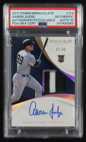 Aaron Judge 2017 Panini Immaculate Patch Autograph Gold #113 RC #47/49 (PSA | Autograph Graded PSA 10) at PristineAuction.com