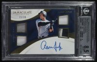 Aaron Judge 2017 Panini Immaculate Collection Quad Materials Rookie Autographs #QAM-AJ RC #29/99 (BGS 8.5 | Autograph Graded BGS 10) at PristineAuction.com