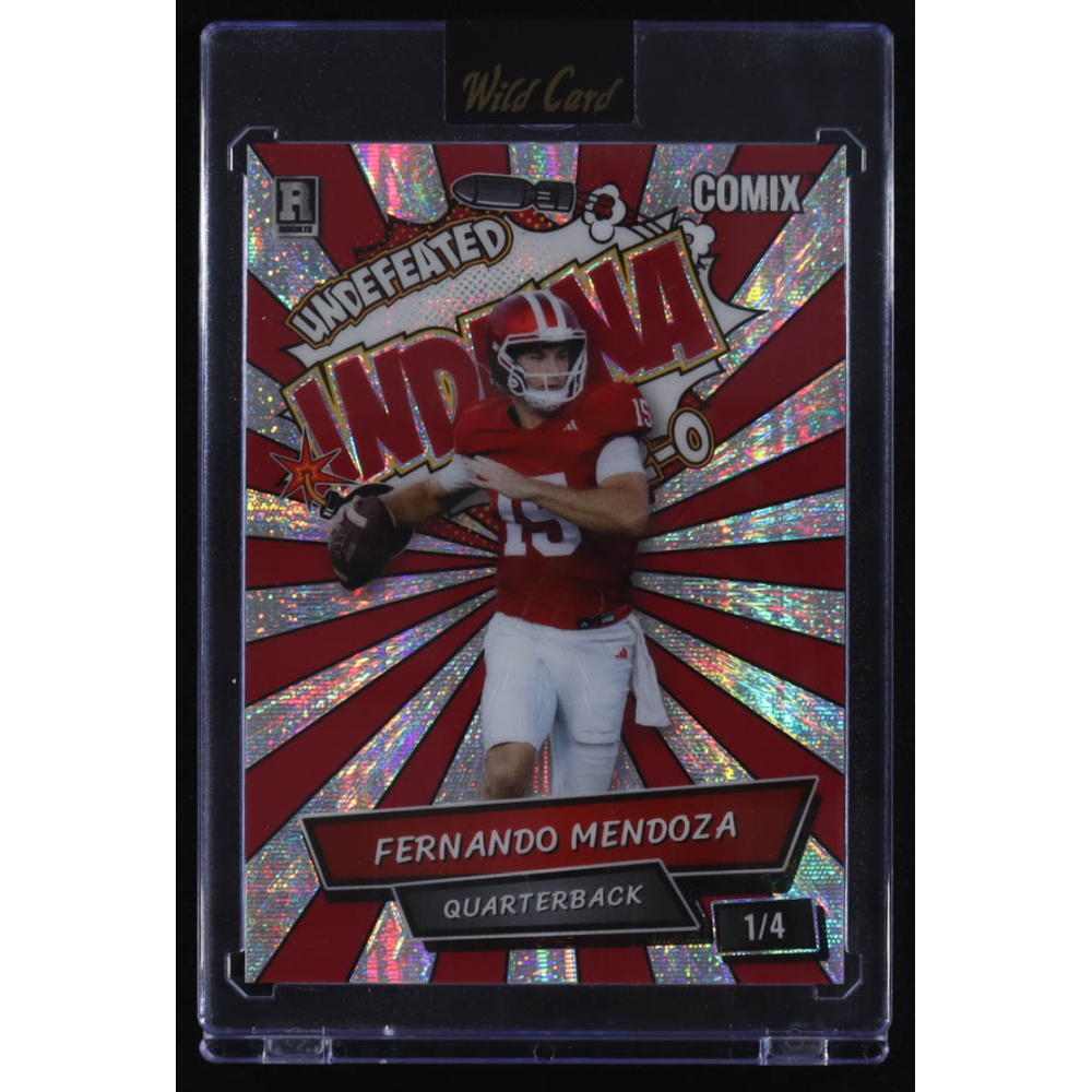 Fernando Mendoza 2025 Wild Card Comix Undefeated Indiana Red and Silver ...