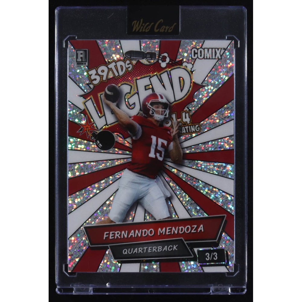 Fernando Mendoza 2025 Wild Card Comix Legend Red and White Sparkle #ACBL-FM03 #3/3 RC at PristineAuction.com