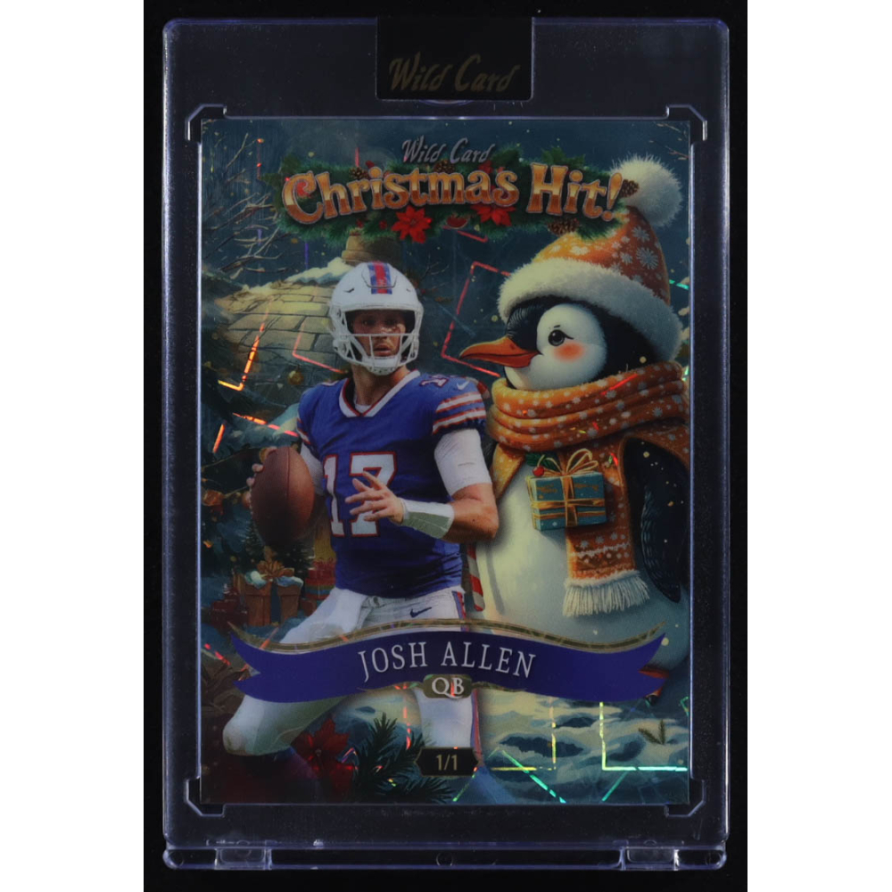 Josh Allen 2025 Wild Card Holiday Hits Laser Penguin #HHCHc2-JA #1/1 at PristineAuction.com