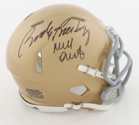 Rudy Ruettiger Signed Notre Dame Fighting Irish Speed Mini Helmet Inscribed "Never Quit" (Schwartz) at PristineAuction.com