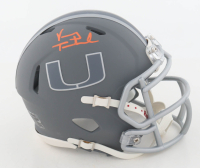 Vinny Testaverde Signed Miami Hurricanes Slate Alternate Speed Mini Helmet (Schwartz) at PristineAuction.com