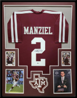 Johnny Manziel Signed Custom Framed Jersey Display (Beckett) at PristineAuction.com