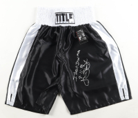 James "Buster" Douglas Signed Title Boxing Trunks Inscribed "I Beat Iron Mike 2-11-90" (Schwartz) at PristineAuction.com