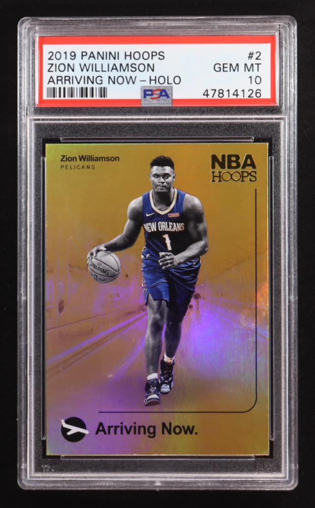 Zion Williamson 2019-20 Hoops Arriving Now Holo #2 RC (PSA 10)