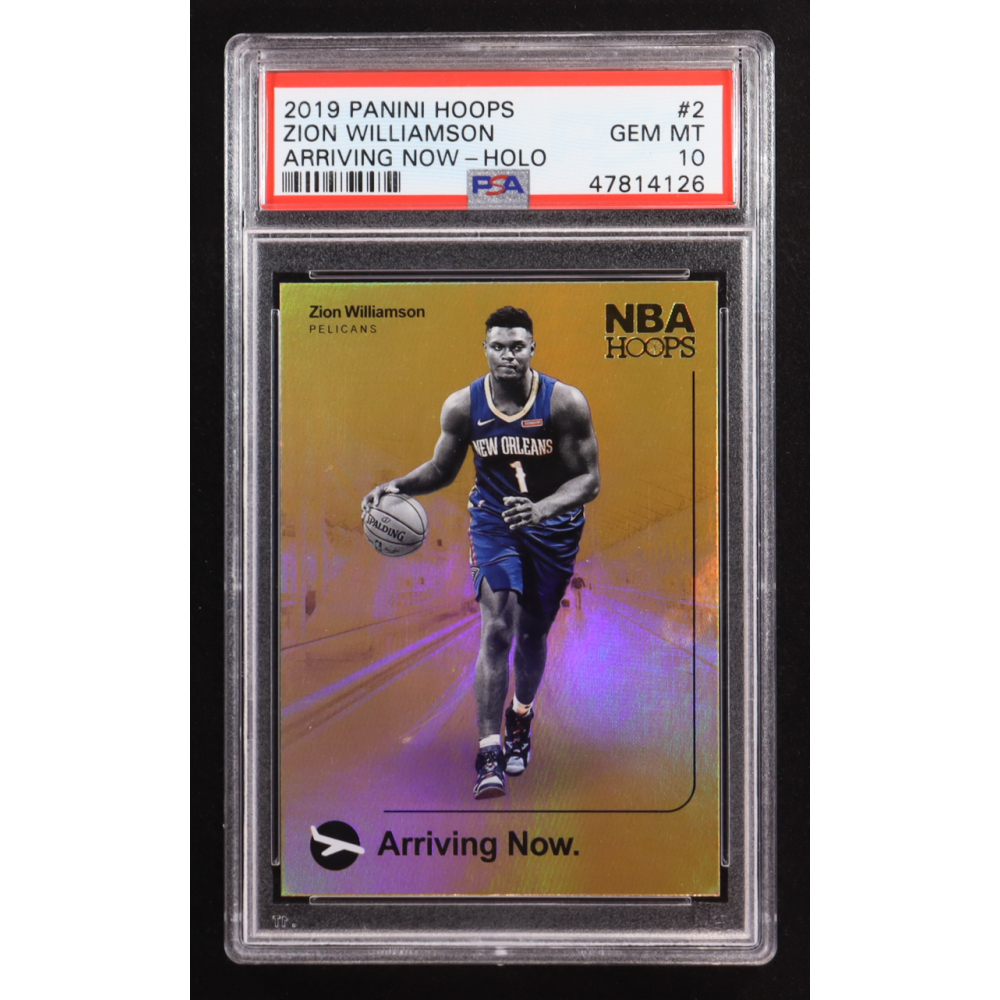 Zion Williamson 2019-20 Hoops Arriving Now Holo #2 RC (PSA 10) at PristineAuction.com
