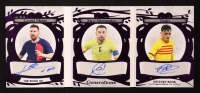 Lionel Messi / Xavi Hernandez / Pedri 2023 Leaf History Book Sports Edition Chapter One The Book Of Generations Purple #BGE7 #5/7 at PristineAuction.com