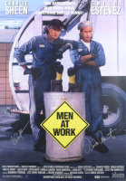 Charlie Sheen & Emilio Estevez Signed "Men At Work" 27x40 Movie Poster (Schwartz) at PristineAuction.com