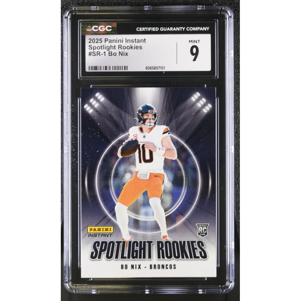 Bo Nix 2025 Panini Instant Spotlight Rookies #SR1 RC (CGC 9) at PristineAuction.com