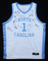 2025-2026 North Carolina Tar Heels Jordan Authentic Jersey Team-Signed by (11) with Hubert Davis, Caleb Wilson, Seth Trimble (Beckett) at PristineAuction.com