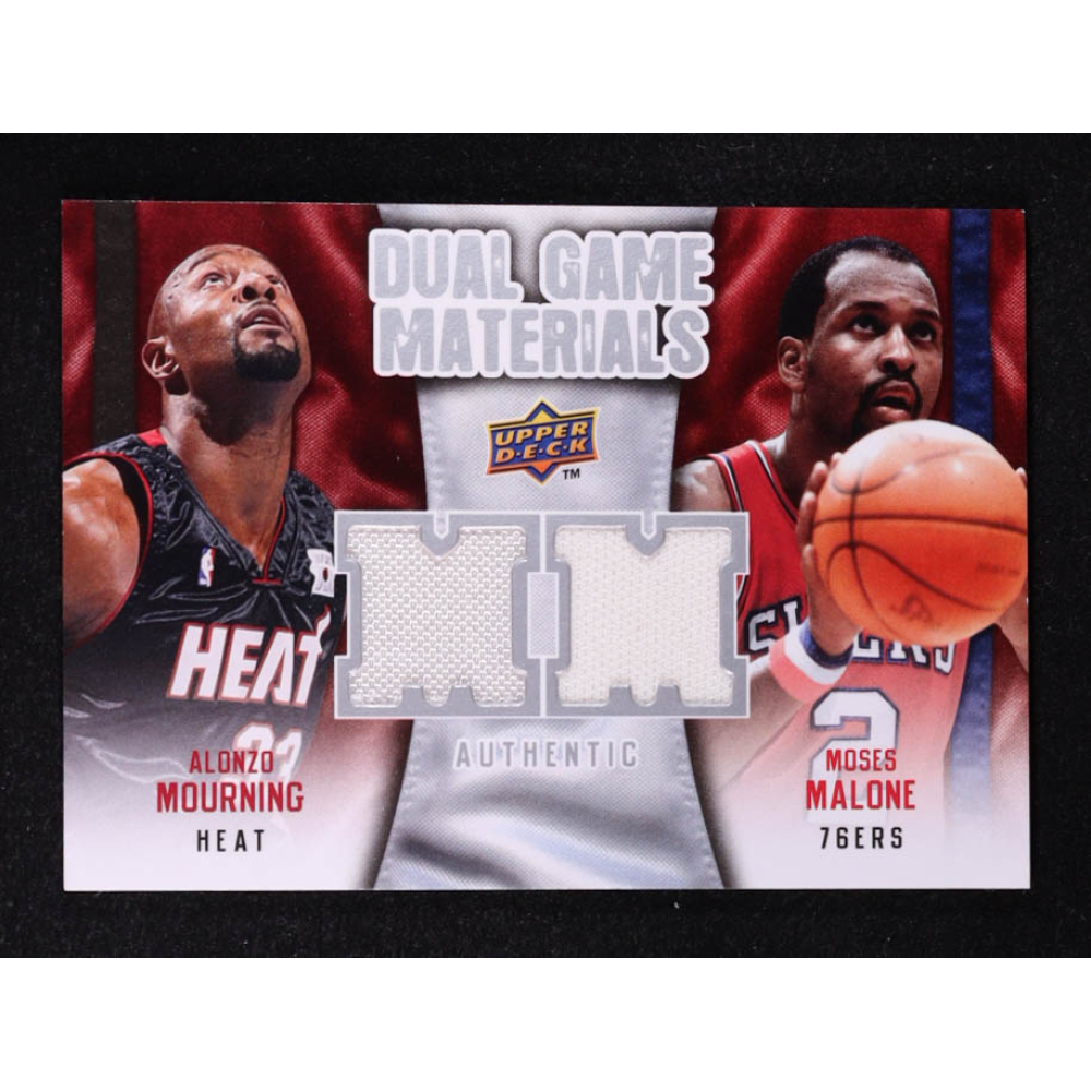 Alonzo Mourning / Moses Malone 2009-10 Upper Deck Game Materials Dual #DGMM at PristineAuction.com
