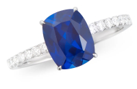New 1.59 CTW Sapphire & Lab-Grown Diamonds Ring E-F, VVS2  | Estimated Retail Value: $5,635 (IGI) at PristineAuction.com