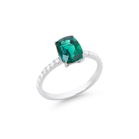 New 1.07 CTW Emerald & Lab Grown Diamonds Ring E-F, VVS2 | Estimated Retail Value: $5,655 (IGI) at PristineAuction.com