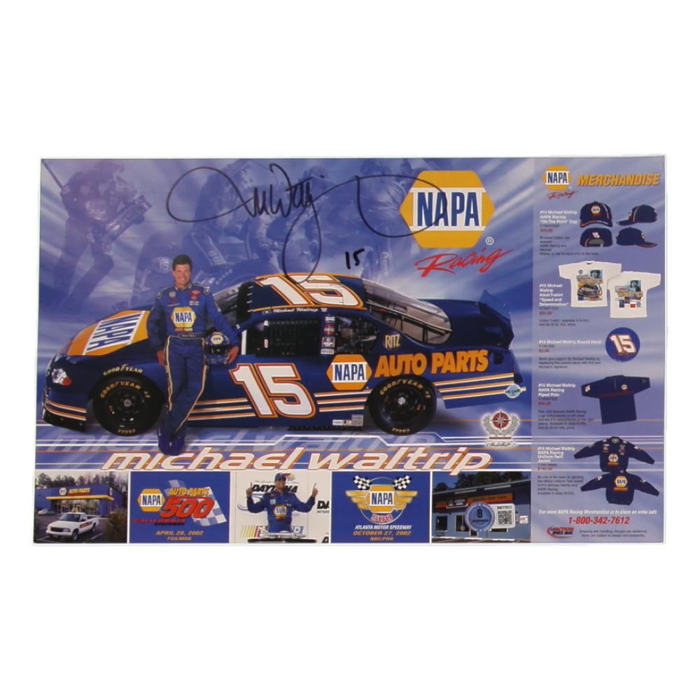 Michael Waltrip Signed NASCAR 8x13 Hero Card (Beckett) at PristineAuction.com
