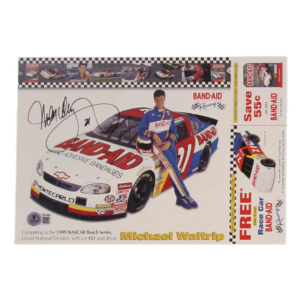 Michael Waltrip Signed NASCAR 8x11.5 Hero Card (Beckett) at PristineAuction.com