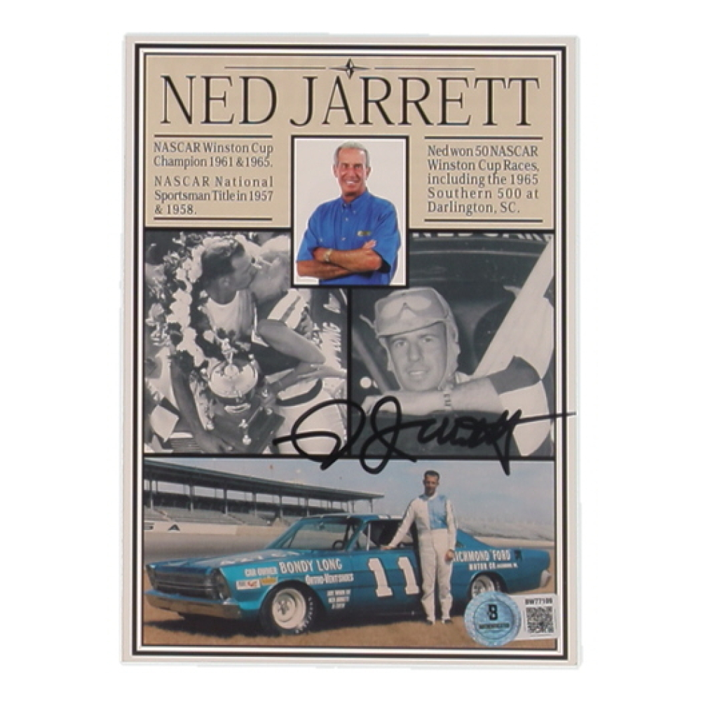 Ned Jarrett Signed NASCAR 5x7 Hero Card (Beckett) at PristineAuction.com