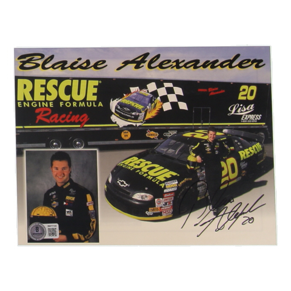 Blaise Alexander Signed NASCAR 7x9 Hero Card (Beckett) at PristineAuction.com