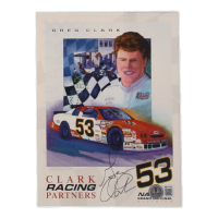 Greg Clark Signed NASCAR 6x8 Hero Card (Beckett) at PristineAuction.com