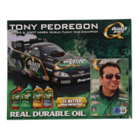 Tony Pedregon Signed NHRA 8x10 Hero Card (Beckett) at PristineAuction.com