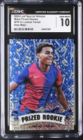 Lamine Yamal 2024 Leaf Special Release Metal Prized Rookie Blue Mojo #PR-23 RC #8/20 (CGC 10) at PristineAuction.com