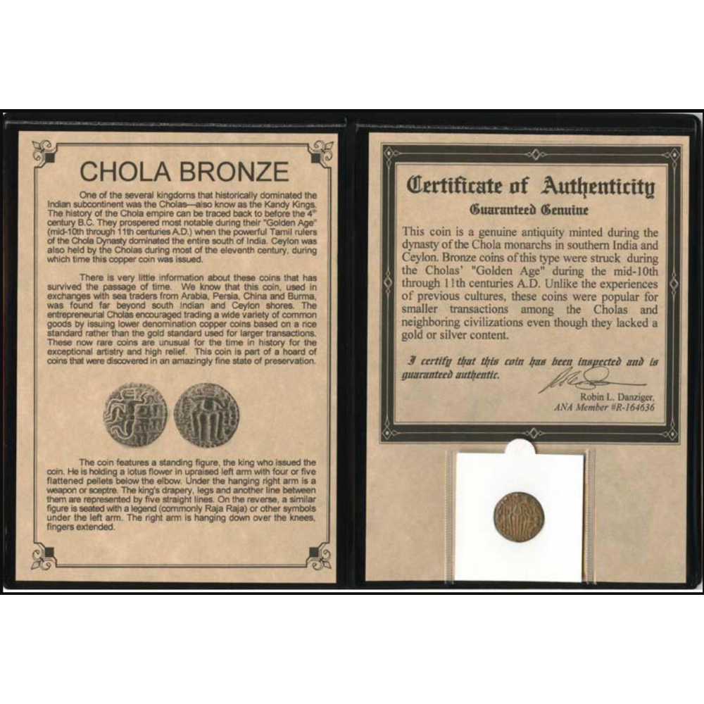 "Chola Dynasty" Bronze Coin in Album at PristineAuction.com