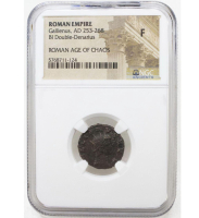 Roman Empire - Gallienus, AD 253-268, BI Double Denarius - Roman Age of Chaos (NGC F) at PristineAuction.com