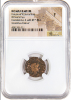 Roman Empire - Constantius II, AD 337-361, Issued as Caesar - BI (Nummus) (NGC F) at PristineAuction.com