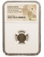 Roman Empire - Constans, AD 337-350, AE4 (BI Nummus) - House of Constantine (NGC F) at PristineAuction.com