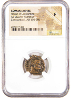 Roman Empire - Constantius, AD 305-306, AE Quarter-Nummus - House of Constantine (NGC F) at PristineAuction.com