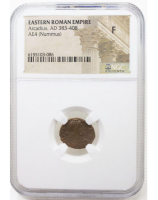 Eastern Roman Empire - Arcadius, AD 383-408, AE4 (Nummus) (NGC F) at PristineAuction.com