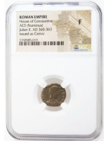Roman Empire - Julian II, AD 360-363, Issued as Caesar - AE3 (Nummus) (NGC F) at PristineAuction.com
