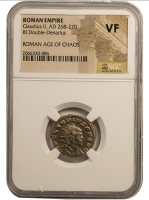 Roman Empire - Claudius II, AD 268-270, BI Double Denarius - Roman Age of Chaos (NGC VF) at PristineAuction.com