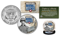 Joe DiMaggio "Military Baseball Legends" JFK Half Dollar U.S. Coin at PristineAuction.com