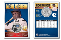 Jackie Robinson JFK Kennedy Half Dollar U.S. Coin with 4x6 Lens at PristineAuction.com