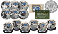 Set of (6) Military Baseball Legends JFK Half Dollar US Coins at PristineAuction.com