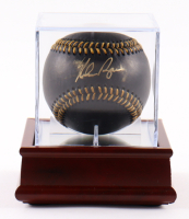 Nolan Ryan Signed OML Black Leather Baseball with Display Case (PSA) at PristineAuction.com