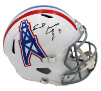 Earl Campbell Signed Oilers Full-Size Speed Helmet Inscribed "HOF 91" (Beckett) at PristineAuction.com