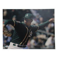 Jes&uacute;s Luzardo Signed Athletics 11x14 Photo (PSA) at PristineAuction.com