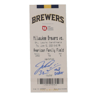 Jacob Misiorowski Signed 2025 Brewers vs Cardinals Ticket Stub Inscribed "MLB Debut" (Prova) at PristineAuction.com
