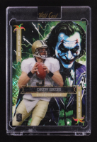 Drew Brees 2025 Wild Card Jokers Wild Green Cross Hatch #DNBe06 #1/1 at PristineAuction.com