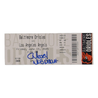 Christian Moore Signed 2025 Angels vs Orioles Ticket Stub Inscribed "MLB Debut" (PSA) at PristineAuction.com