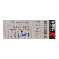 Christian Moore Signed 2025 Angels vs Orioles Ticket Stub (PSA) at PristineAuction.com