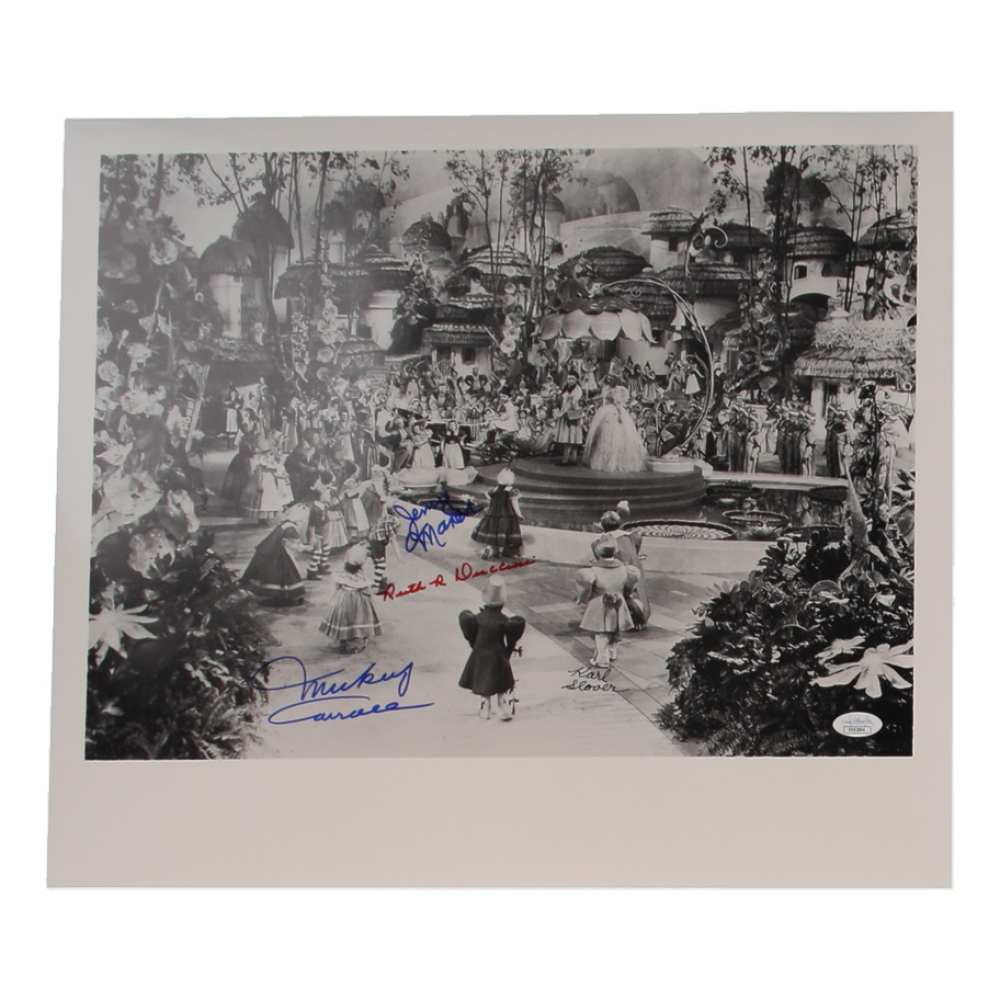 The Wizard of Oz | 16x18.5 Photo Signed by (4) with Mickey Carroll, Jerry Maren (JSA) at PristineAuction.com