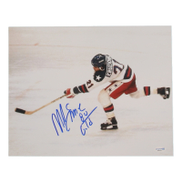 Mike Eruzione Signed Team USA 11x14 Photo Inscribed "80 Gold" (ACOA) at PristineAuction.com