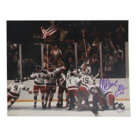 Mike Eruzione Signed Team USA 11x14 Photo Inscribed "80 Gold" (ACOA) at PristineAuction.com