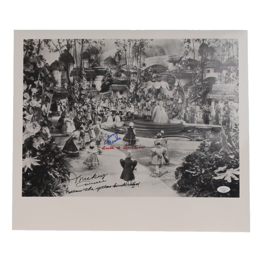 The Wizard of Oz | 16x18.5 Photo Signed by (4) with Mickey Carroll, Jerry Maren (JSA) at PristineAuction.com